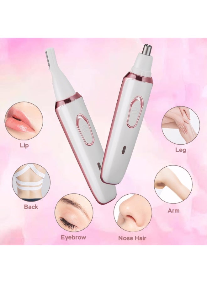Electric Razors for Women, 4-in-1 Women’s Facial Hair Removal, Face Shaver Ebrow Trimmer Pubic Bikini Trimmer Portable Ladies Shaver Womens Razors for Shaving - Image 2
